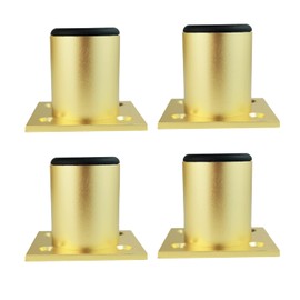 Qrity 80mm Gold Furniture Legs - Aluminum Alloy Cabinet, Worktop Bar TV Table & Desk Feet