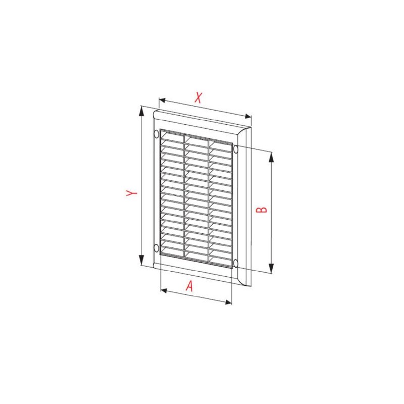 Air Vent Grille 190mm x 250mm with Adjustable Shutter and