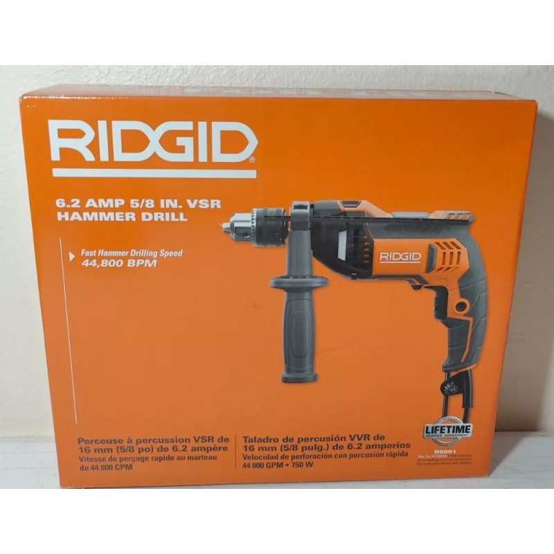 RIDGID 5/8" VSR Hammer Drill 6.2 AMP 44,800 BPM R5001