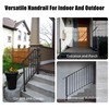 Outdoor Stair Handrails, 2 Steps Black Wrought Iron Railing Kits