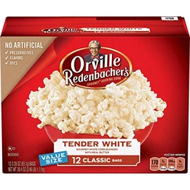 orville redenbacher's Tender White Popcorn, 3.28 Ounce (Pack of 12)