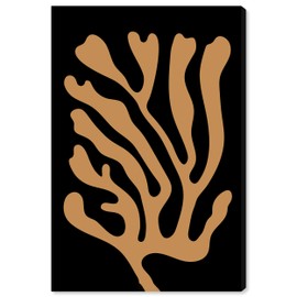 Wynwood Studio Nautical and Coastal Contemporary Wrapped Canvas Art - Coral Mnimalist, Wall Art for Living Room, Bedroom, and Bathroom, 16" x 24", Blue and White Home Decor