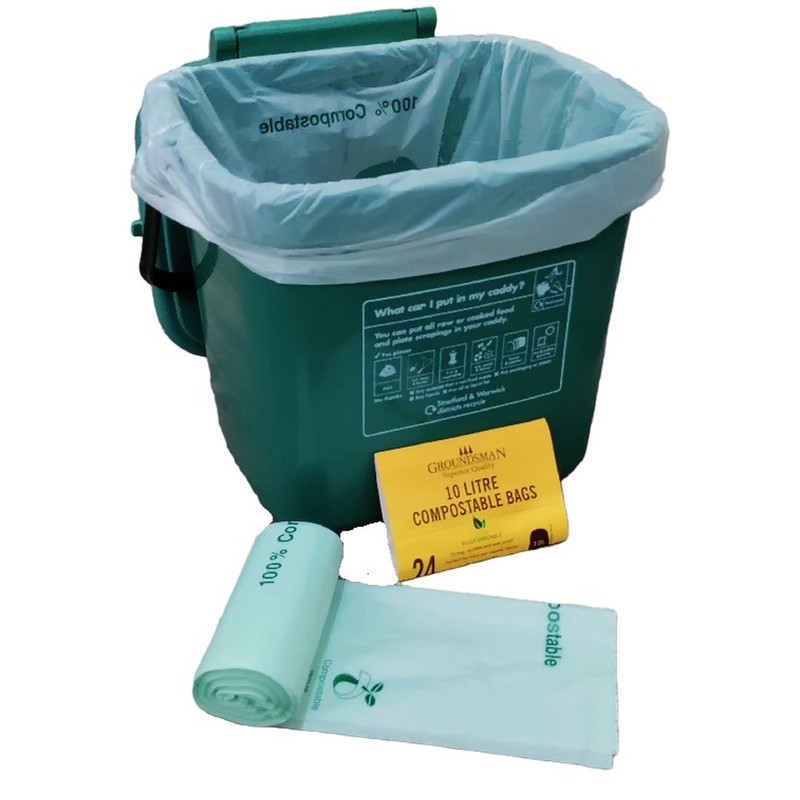 4 x Pack Of 24 10L Compostable Food Waste Caddy