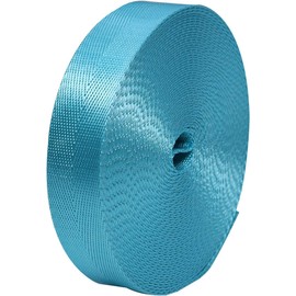 Devobunch Nylon Webbing Straps, 1 Inch Wide Heavy Duty Nylon Strap, Durable Flat Rope Webbing, 10 and 25 Yard Roll for Backpack Strapping, Tie-Down, Dog Leash, 18 Vibrant Colors (Aqua Blue, 10 Yard)