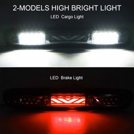 Tresound LED Third 3rd Brake Light for 2007-2013 Chevy Silverado GMC Sierra 1500 2500 3500 HD Classic, Rear Cargo Lamp High Mount Stop light