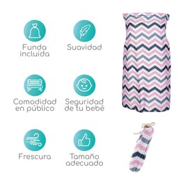 Tiernelle Manta de maternidad para Amamantar a tu Bebé. Cubierta Ligera, practica y amplia. Otorga comodidad, protección y privacidad a ti y a tu bebe. Excelente Accesorio para Mamá. (Rosa/Blanco)