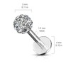 Gekko Body Jewellery Labret Monroe with Clear Ferido Gem Ball