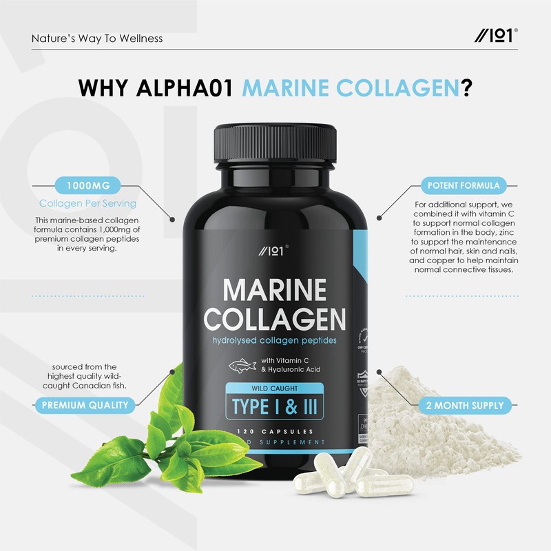 Marine Collagen 1000mg | 240 High Strength Capsules - Wild-Caught