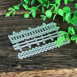 Silver Carbon Steel Cartoon Fences Cutting Die Set Stencil Template Mold DIY Dies for Card Making Cutting Folders Powder Craft Storage Sweet Card Sticker Machine Badge，Die-Cutting and Embossing