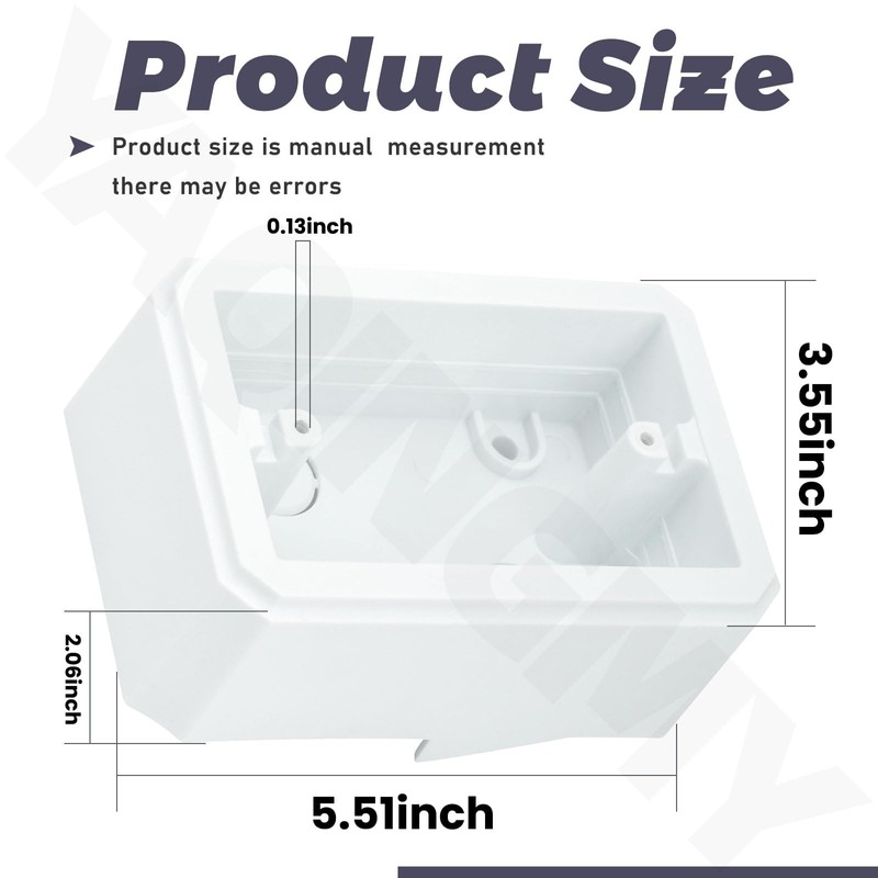 FS8171 White Weatherproof Flanged Outlet Switch Box Compatible with Dut-ch