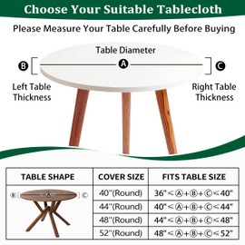 Football Round Fitted Tablecloth with Elastic Waterproof Touch Down Round Table Cover Football Party Decorations for Rugby Sports Party Favors Fits to 44"-48" Round Table (Green Brown, 48" (Round))