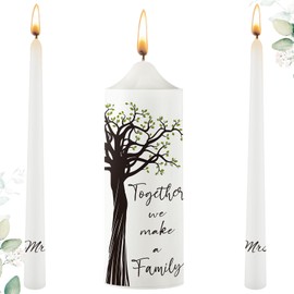 Frienda Unity Candles for Wedding Ceremony Set Wedding Unity Taper Candles Catholic Religious Ceremony Accessories(Tree Style)