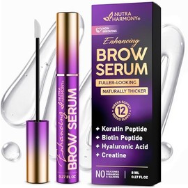 NUTRAHARMONY Sérum Para Cejas Para El Crecimiento  Tratamiento Pro-Crecimiento Con Queratina Y Péptidos De Biotina  Ácido Hialurónico, Creatina Y...  