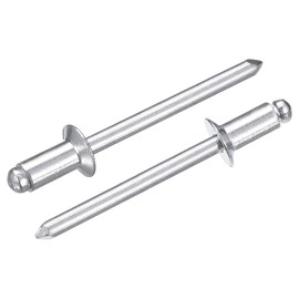 sourcing map 100Pcs 3/16"x3/8" Aluminum Countersunk Blind Rivet, Open-End Type Blind Rivets for DIY, Sheet Metal, Automotive Repairs, Furniture, Boat, and Duct Work (Silver)