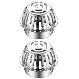 RoadLoo Leaf Protection Downpipe Protection, Pack of 2, Diameter 75 mm, Gutter Protection, Leaf Protection, 304 Stainless Steel Downpipe Protection, Gutter Protection, Leaf Catcher for Roof Pipes,