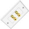 Tunghey 2Pack Gold Plated Speaker Wall Plate With Banana Plug
