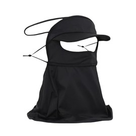 HOMDOWUP Women UV Sun Protection Face Cover UPF50 Outdoor Face Shield Windproof Balaclava Hood for Golf Cycling Hiking (CA/US, Alpha, One Size, Black)