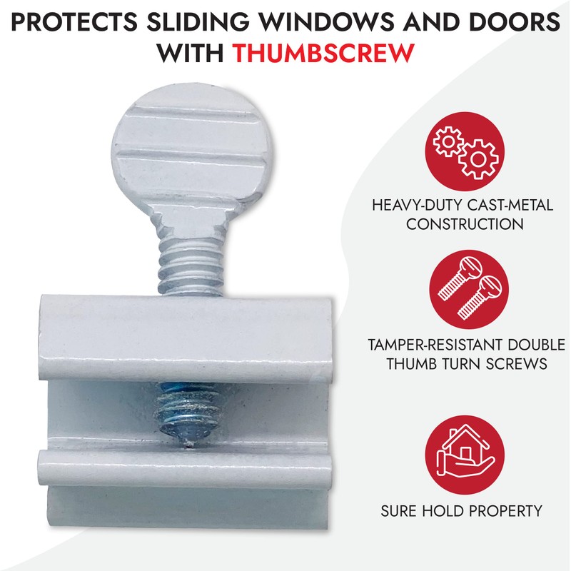 NU-SET Lock | Sliding Window Lock | 6 Pack Thumb