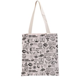 G2TUP Novel Inspired Gift Crescent C Tote Bag S-JM Fan Handbag Fantasy Novel Lover Gift Bookish Gifts (Crescent C HB)