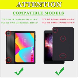 ATOOZ for TCL Tab 8 LE Case Kids 8.0 Inch (9137W/9132X),Soft Silicone TCL Tab 8 Wifi/8V/8 Plus Case with Adjustable Stand