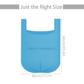 2-4 Gallon Portable Trash Bags, Thicken Vest type Small Garbage Bags for Office, Kitchen, Bedroom and more, 60 Counts Blue