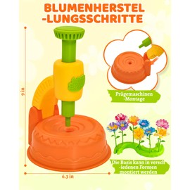 Glowsprout DIY Flower Craft Set for Children from 3 to 12 Years - Accessories Beautiful Fabric Flower Bouquets Craft & with Flower Press (Orange)