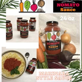 Nom (Nomato Sauce - 4 Pack) |Tomato Free | Gluten Free| Nut Free |Dairy Free | Perfect for pizzas, soups, chili, stews, pasta, beans, meatballs, and meatloafs
