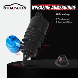 Washer Pump Compatible with Astra G, Astra H, Corsa B, Corsa C, Corsa D, Meriva X03, Zafira A, Zafira B, Transporter IV, OTUAYAUTO Windscreen Washer Pump