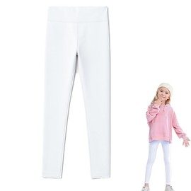 WEONEDREAM 9 10 YearsSpandex Leggings for Girls Casual Workout Exercise Toddler Active Biking Slimming Yoga Breathable Pants with High Waist(White, 150)