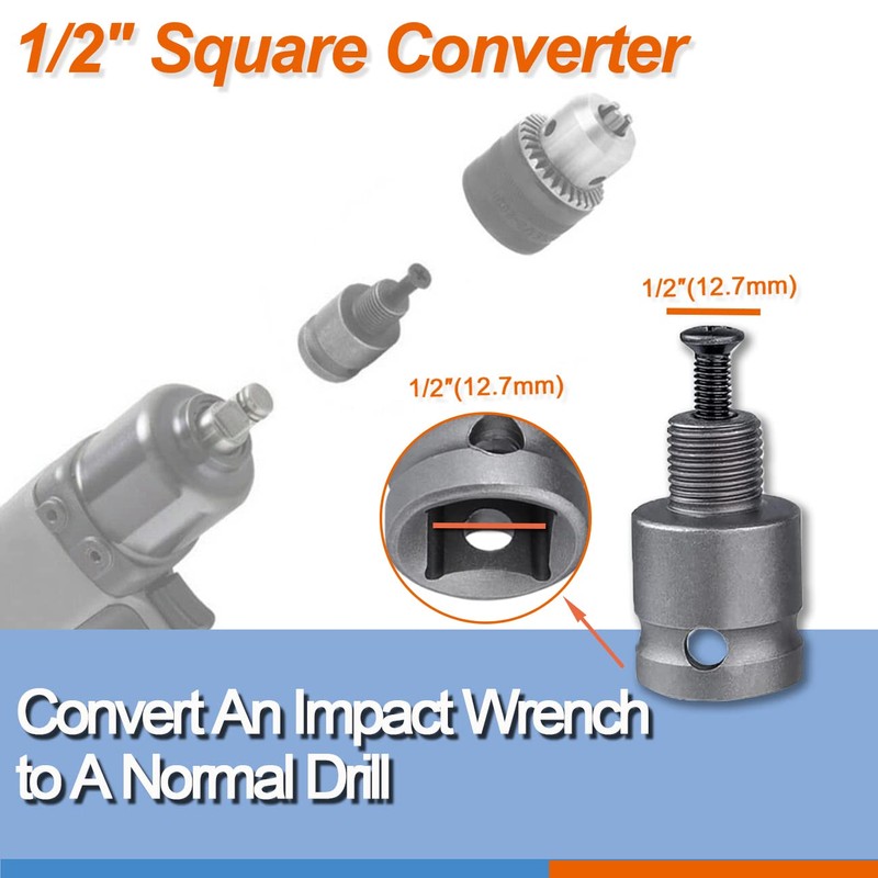 GANYEE 1.5-13mm Keyed Drill Chuck Adapter Kit 1/2"-20UNF with SDS-Plus