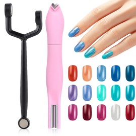 Cat Eye Magnet for Nails, Heart Cat Eye Nail , Cat Eye Suction Cat Eye Nail Suction, Suction for Nail Beauty Tools, Nail Art Tool, 13x1.4cm with Heart Suctions Pink and Black