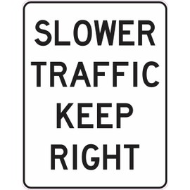 StickerTalk Slower Traffic Keep Right Vinyl Sticker, 8.5 inches by 11 inches