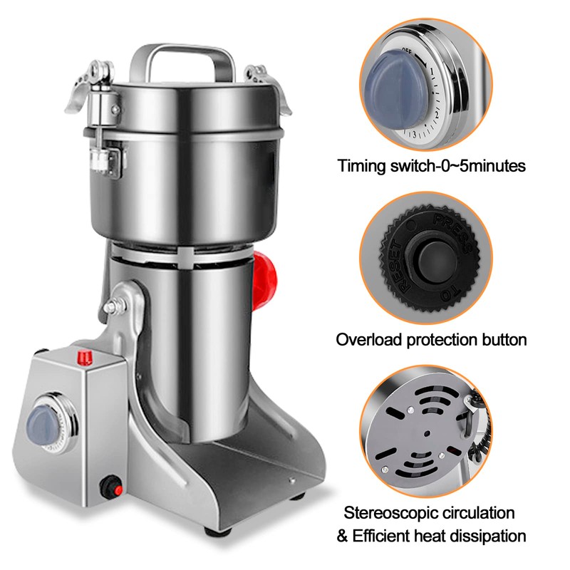 ExGizmo Electric Grain Grinder 800g,Swing Type Grain Mill Grinder 3000W,110V