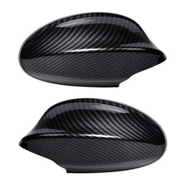 Astra Depot 2X Carbon Fiber Side Mirror Cover Compatible with 2005-2008 E90 E91 3-Series 325i 328i 330i Sedan Touring