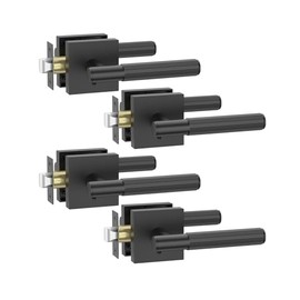 Asidrama 4 Pack Black Privacy Door Handles, Door Lever with Door Knobs Indoor for Bedroom or Bathroom, Heavy Duty Door Handles Interior with Locks for Left Right Sided Doors