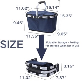 GOVNPJ 30L Collapsible Picnic Bag - 2 * Insulated Cooler Bags & 2 * Picnic Mats - Insulated Picnic Baskets Outdoor Basket for Wine Food