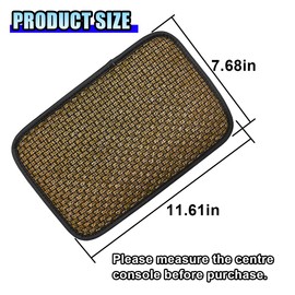 DUSCOKE Car Center Console Armrest Pad, Linen Fabric Auto Armrest Box Protector Cover, 11.6 × 7.7 Inch Vehicle Middle Console Mat, Universal Interior Decoration Accessory for Car, SUV, Truck (Beige)