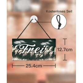 Putuo Decor Free/Occupied Door Sign - Double Sided Toilet Sign in Vintage Style with Grasses and Flowers Motif for Toilet Bathroom Office