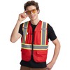 AK A-KSAFETY FIRST Red Security Vest for Security Guard, Safety,