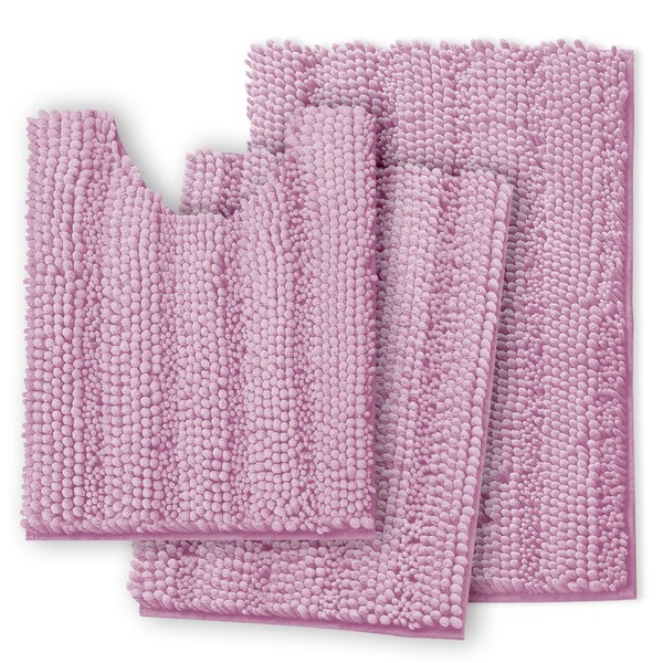 Clara Clark Chenille Bathroom Rugs, Ultra Soft Plush Shaggy Bath