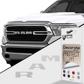 IPG Compatible with 2019-2021 Ram 1500 Grille Overlay Stickers Do it Yourself Stickers Set Personalize Your Vehicle (Brushed Aluminum)