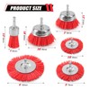 POLIWELL Nylon Abrasive Brush for Drill, 6 Pack Nylon Filament