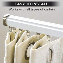 Jos-Haz Ceiling Curtain Track Set - 3ft-16.4ft / 5 Meter - Ceiling Track for Curtains-Room Divider - Curtain Track Ceiling Mount For Living Room Bedroom Drop Ceiling Shower-Ceiling Track System