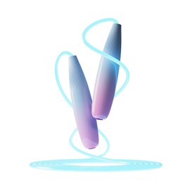 Luminous Skipping Rope Streamlined Design Cool Beautiful Glowing Jump Rope for Children Beginner Adult Fitness Sky Blue One Size