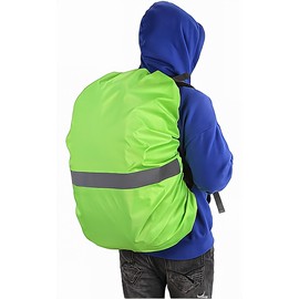 Backpack Backpack Cover, Waterproof Design, Cross Buckle, Rain Protection, Heavy Duty, Rain Cover, Reflective Tape (Green, XS (20L))