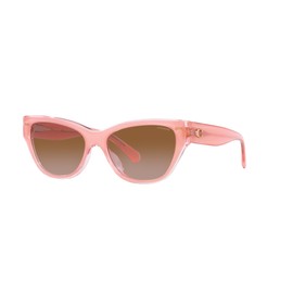 Coach HC8370U Universal Fit Sunglasses, Milky Pink/Transparent Pink/Brown Gradient, 54 mm