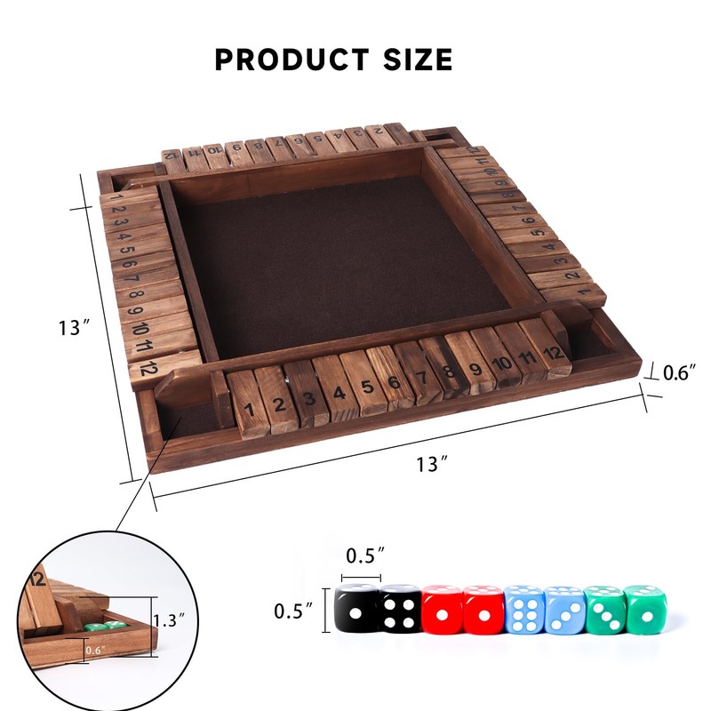 GSE Games & Sports Expert 1-4 Player Wooden Shut The