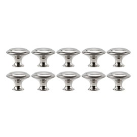 Purewing 10 Pack Cabinet Hardware Round Knobs Silver Kitchen Mushroom Brushed Nickel Knobs, Cupboard Heavy Knobs, Door Handle Pull for Bathroom Drawer, 1-1/8 inch (29.5mm) (10 Pack)