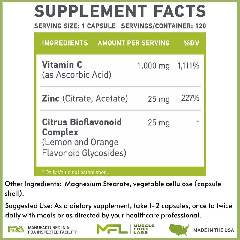 MFL VITAMIN C 1000MG + ZINC 25MG | IMMUNE SUPPORT