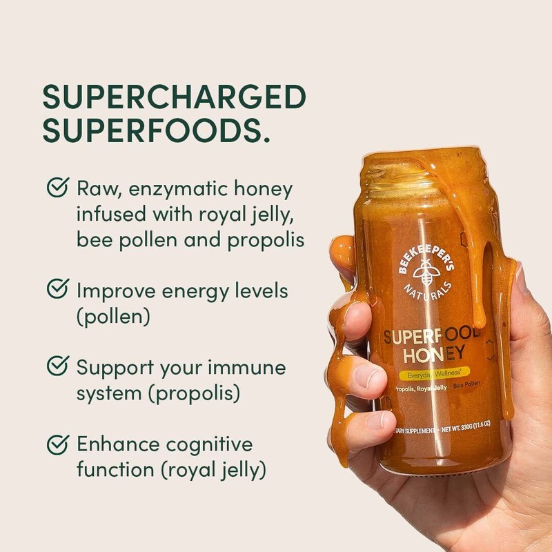 Beekeeper's Naturals Superfood Honey Pure Hive Power Natural Energy Immune